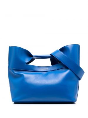 Nákupná taška s mašľou Alexander Mcqueen modrá
