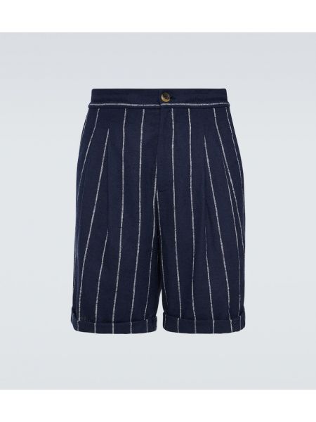 Pantalones cortos de lana de lino de seda Brunello Cucinelli