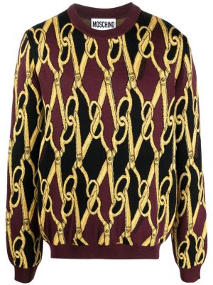 Vlnený sveter s potlačou s abstraktným vzorom Moschino