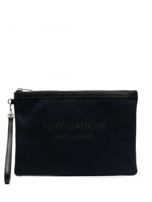 Clutch torbica s printom Saint Laurent plava