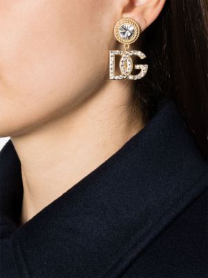 Auskarai su kristalais Dolce & Gabbana Pre-owned auksinė