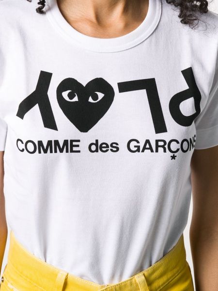 T-shirt di cotone Comme Des Garçons Play bianco