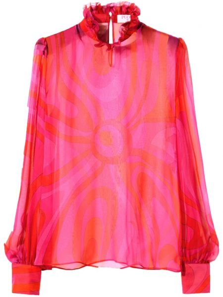 Chiffon bluse i silke Pucci