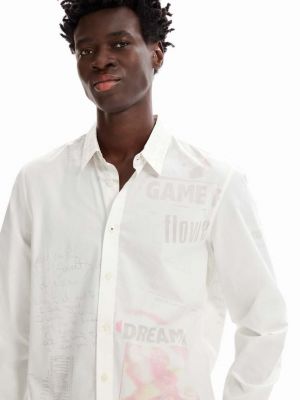 Bavlněné tričko Desigual bílé