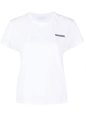 Βαμβακερή μπλούζα με κέντημα Patrizia Pepe λευκό