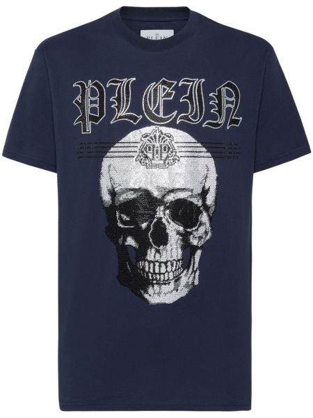 T-shirt à imprimé Philipp Plein bleu