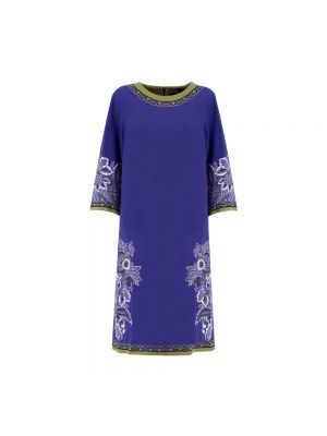 Sukienka mini z nadrukiem Etro niebieska