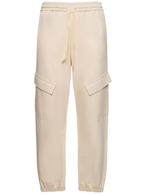 Pantalones cargo de algodón de tela jersey Jil Sander beige