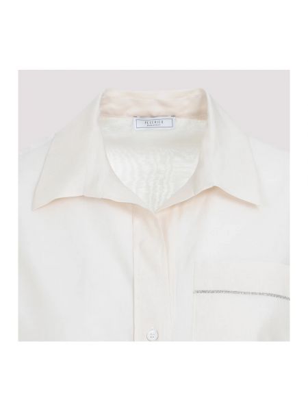 Camisa de lino con bolsillos Peserico beige