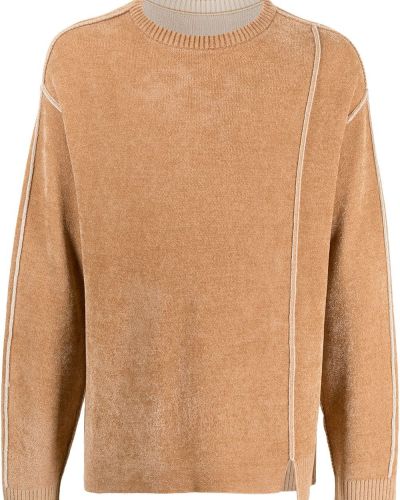 Jersey de tela jersey de cuello redondo reversible Songzio marrón