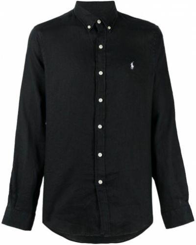 Пухена риза с принт с копчета Polo Ralph Lauren черно
