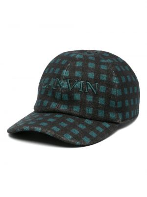 Cappello con visiera di lana a quadri Lanvin