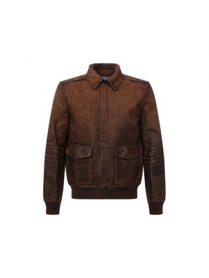 Кожаная куртка Polo Ralph Lauren, коричневая