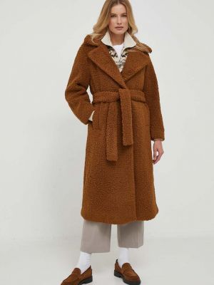 Пальто оверсайз Sisley коричневое