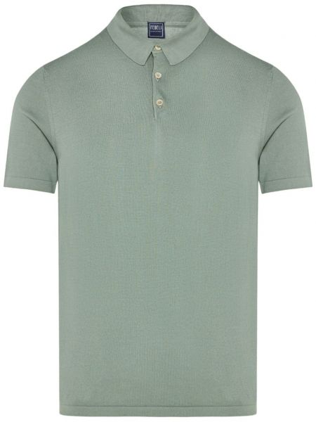 Памучна поло тениска Fedeli зелено