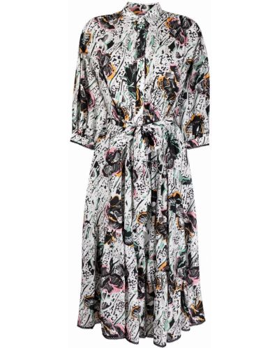Рубашка платье в цветочный принт Dvf Diane Von Furstenberg, белое