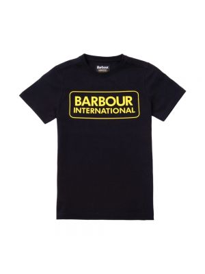 Koszulka z nadrukiem Barbour czarna