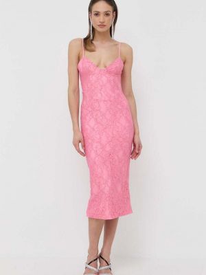 Midi ruha Bardot rózsaszín