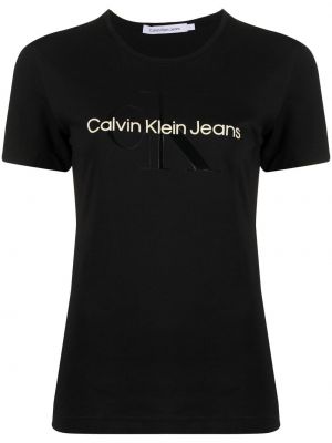 Trykt t-skjorte Calvin Klein Jeans svart