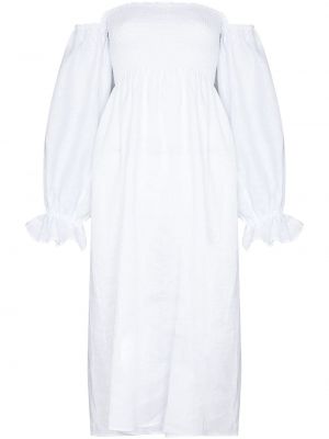 Lniana sukienka midi Sleeper biała