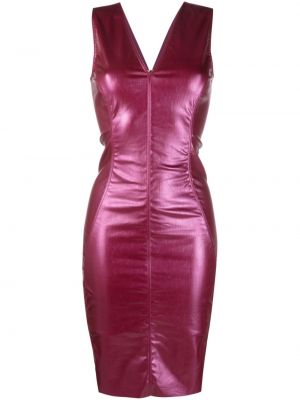 Вечерна рокля с v-образно деколте Rick Owens розово