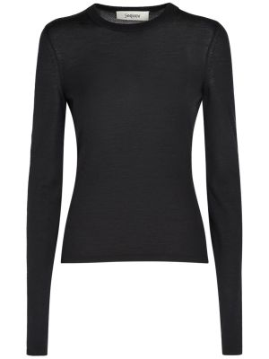 Вълнен пуловер Saint Laurent черно