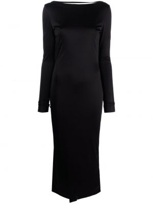 Koktejl obleka z izrezom na hrbtu Versace črna