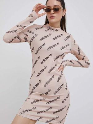 Sukienka mini dopasowana Adidas Originals beżowa