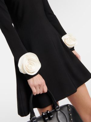 Haljina s cvjetnim printom Valentino crna