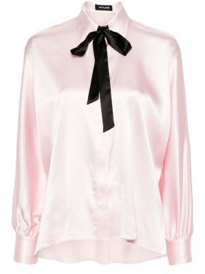 Camicia di raso di seta Styland rosa