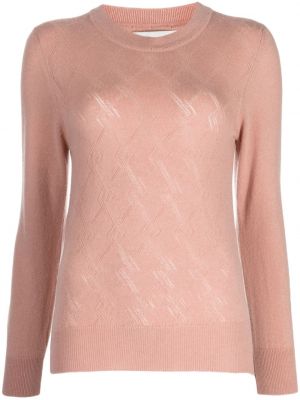 Różowy sweter z kaszmiru z wzorem argyle Pringle Of Scotland