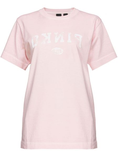 T-shirt aus baumwoll Pinko pink