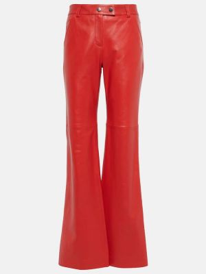 Pantaloni cu picior drept din piele Dorothee Schumacher roșu