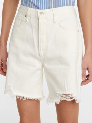 Shorts di jeans distressed Citizens Of Humanity bianco