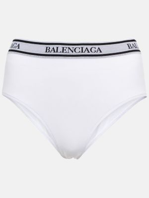 Džerzej nohavičky s vysokým pásom Balenciaga biela