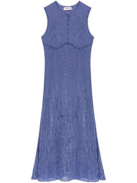 Midi šaty Lanvin modrá