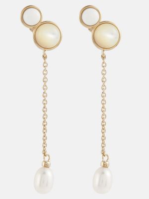 Náušnice s perlami Chloã© biela
