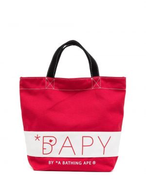 Raštuota paplūdimio krepšys Bapy By *a Bathing Ape® raudona