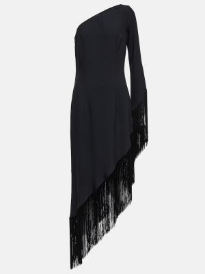 Robe mi-longue asymétrique en crêpe Taller Marmo noir