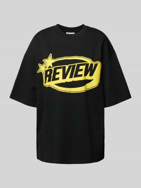 Koszulka z nadrukiem oversize Review czarna