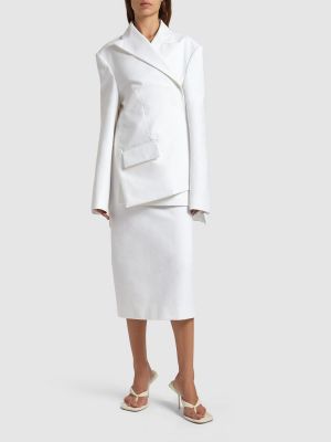 Βαμβακερή midi φούστα Sportmax λευκό