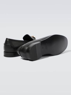 Loafers skórzane Versace czarne