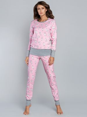 Пижама с принтом с длинным рукавом Italian Fashion розовая