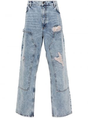 Voľné priliehavé džínsy Moschino modrá