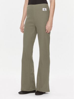 Зеленые прямые брюки Calvin Klein Jeans