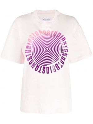 Тениска с принт Stand Studio розово
