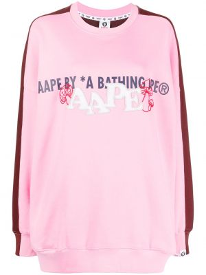 Памучен суитчър с принт Aape By *a Bathing Ape® розово