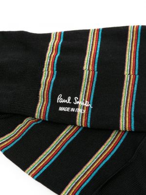Dryžuotos medvilninės kojines Paul Smith juoda