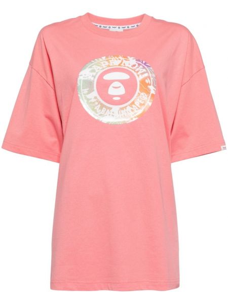 Kokvilnas t-krekls ar apdruku Aape By *a Bathing Ape® rozā
