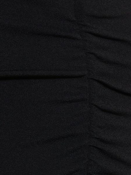 Jersey midi krilo iz krep tkanine Wolford črna